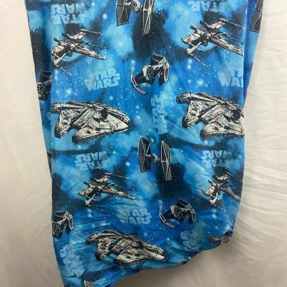 Star Wars 4 pc-Twin Flat Fitted Sheet Pillowcase Darth Vader Falcon Fighter - Picture 3 of 11